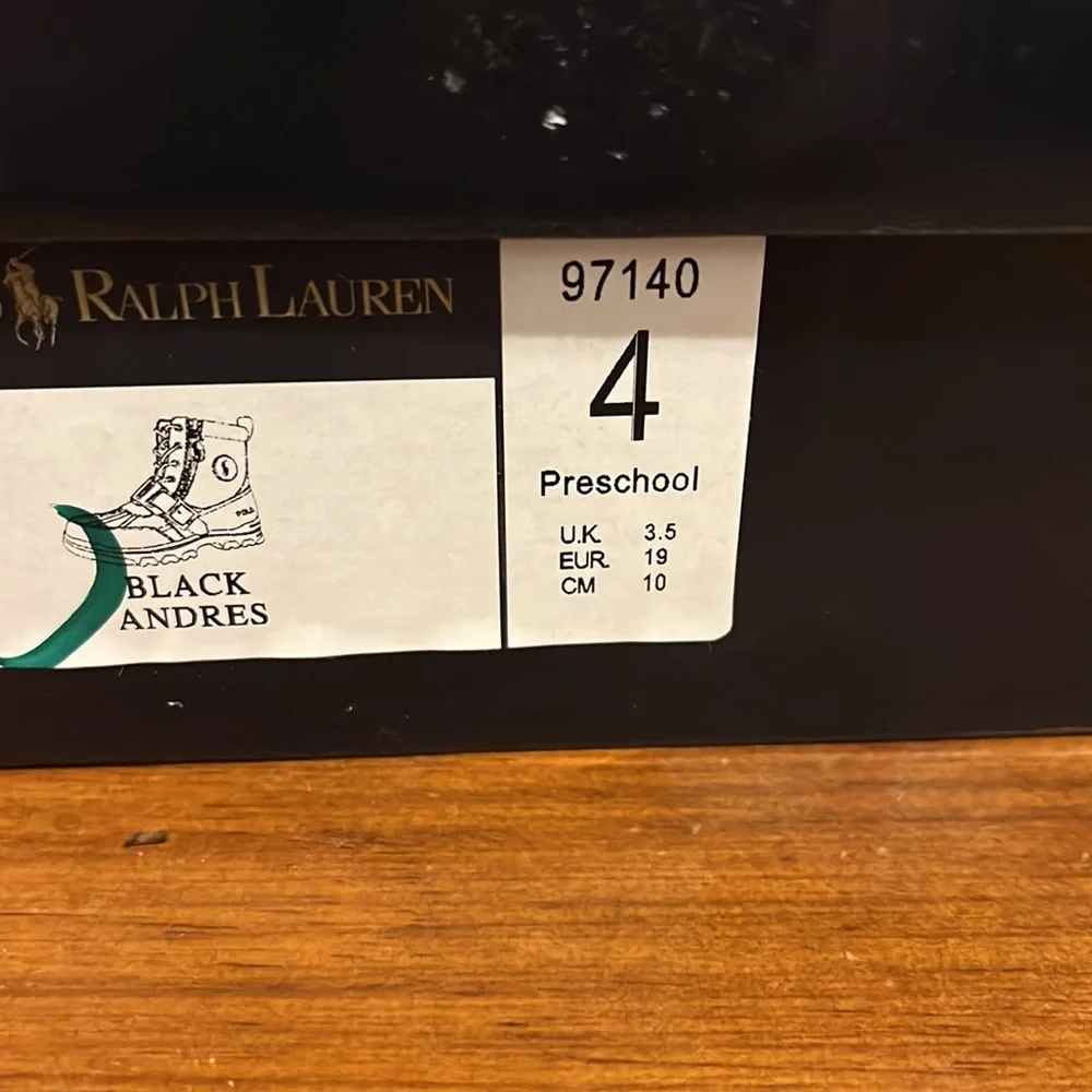 Polo Ralph Lauren Andres Boots Black new Preschool BoysToddlers Size 4